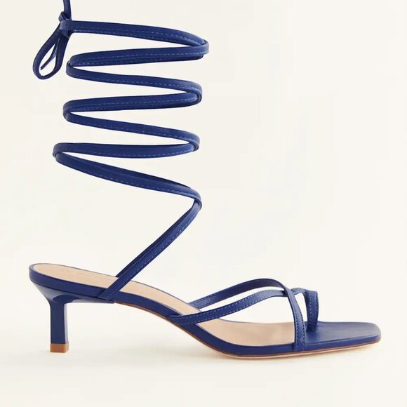 NEW REFORMATION Made In Brazil Leather Sammie Lace Up Mid Heel Sandals 725 15j8 - Picture 4 of 10